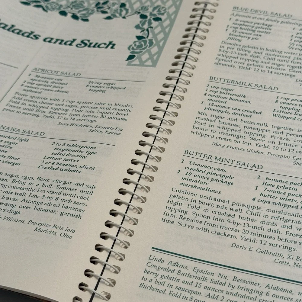 Best Of Beta Sigma Phi Cookbook 1991 Recipes Crafts Decorations Spiral Bound VTG